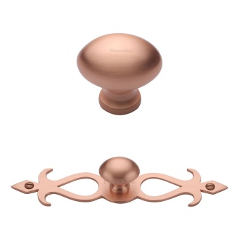 Copper Oval Kitchen Cupboard Knobs