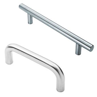 Silver Bolt Through Pull Door Handles