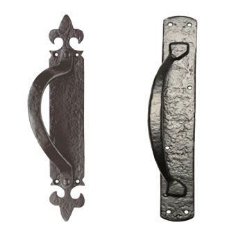 Black Pull Door Handles on a Backplate