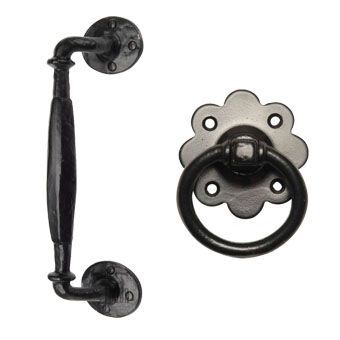 Black Pull Door Handles on a Rose