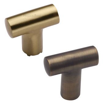 Brass T-Shape Kitchen Cupboard Knobs