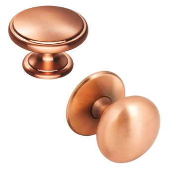 Copper Round Kitchen Cupboard Knobs