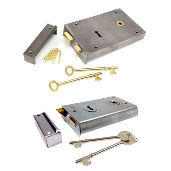 Silver Door Rim Locks