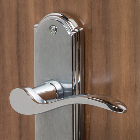 Heritage Brass Silver Handles on a Backplate