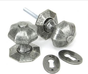 Anvil 33643 Pewter Handmade Octagonal Door Knobs Set