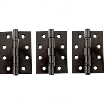 Atlantic Ball Bearing Hinges Grade 13 Fire Rated 4" x 3" x 3mm set of 3 - Black Nickel | AH1433BN(3)