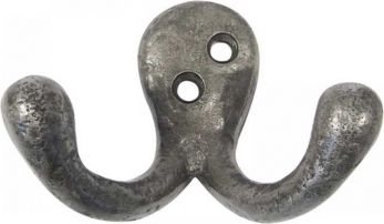 55mm Pewter Effect Double Robe Hook
